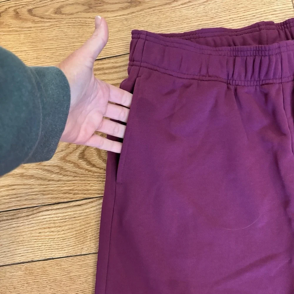 Fabletics Year Round Terry Pant Wide Leg  Sweatpants Berry Crush Purple L Short - Picture 5 of 10